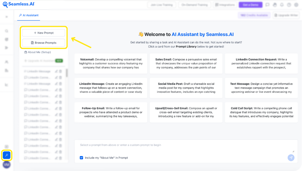 Create new prompts and About Me (Set Up) pages